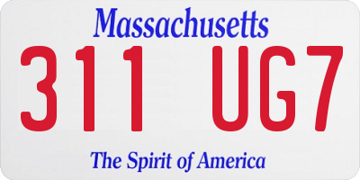 MA license plate 311UG7
