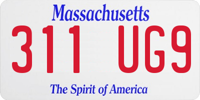 MA license plate 311UG9