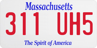 MA license plate 311UH5