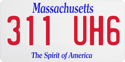 MA license plate 311UH6