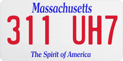 MA license plate 311UH7