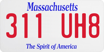 MA license plate 311UH8