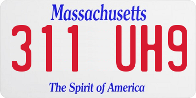 MA license plate 311UH9