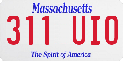 MA license plate 311UI0