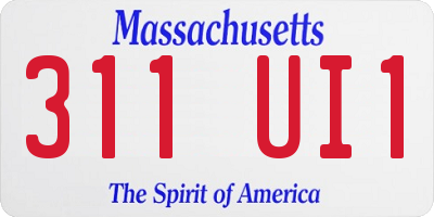 MA license plate 311UI1