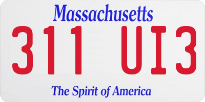 MA license plate 311UI3