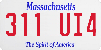 MA license plate 311UI4