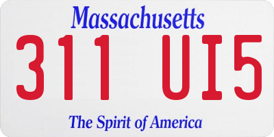 MA license plate 311UI5