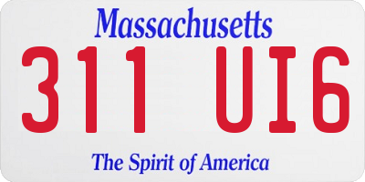MA license plate 311UI6