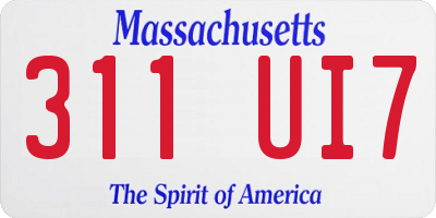 MA license plate 311UI7