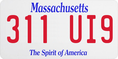 MA license plate 311UI9