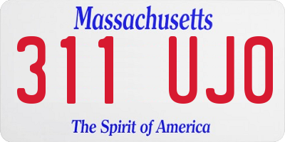 MA license plate 311UJ0