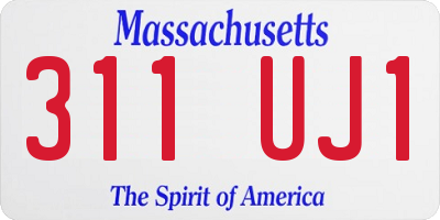 MA license plate 311UJ1