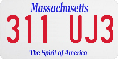 MA license plate 311UJ3