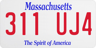 MA license plate 311UJ4