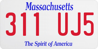 MA license plate 311UJ5