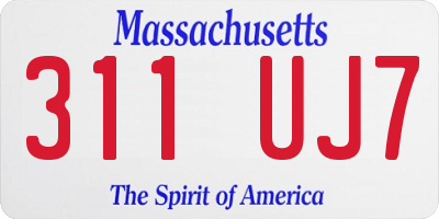 MA license plate 311UJ7