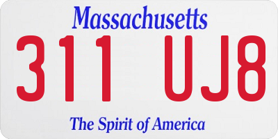 MA license plate 311UJ8