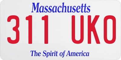 MA license plate 311UK0