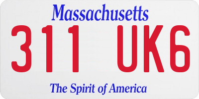 MA license plate 311UK6