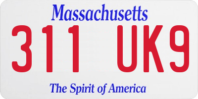 MA license plate 311UK9