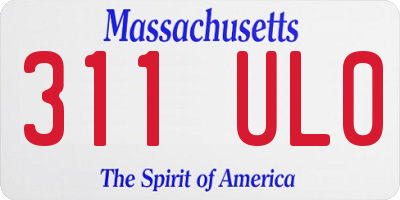 MA license plate 311UL0