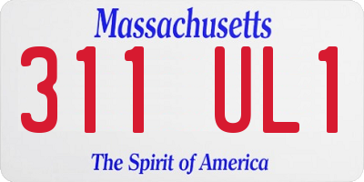 MA license plate 311UL1