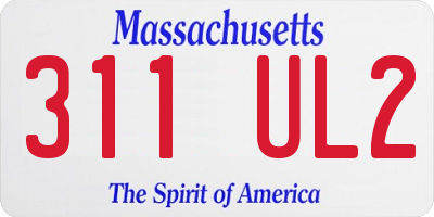 MA license plate 311UL2