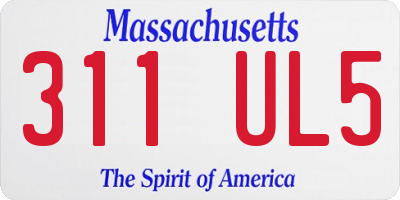 MA license plate 311UL5