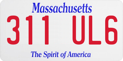 MA license plate 311UL6
