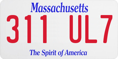 MA license plate 311UL7