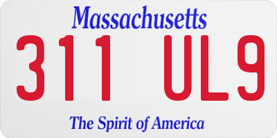 MA license plate 311UL9