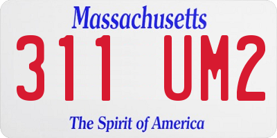 MA license plate 311UM2