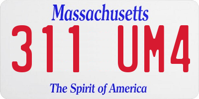 MA license plate 311UM4