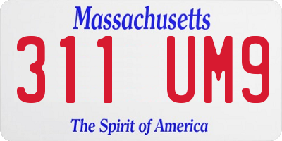MA license plate 311UM9