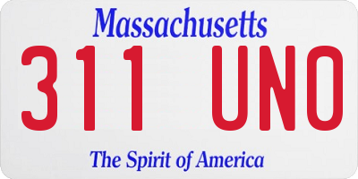 MA license plate 311UN0