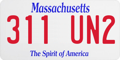 MA license plate 311UN2