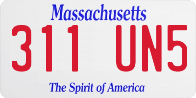 MA license plate 311UN5
