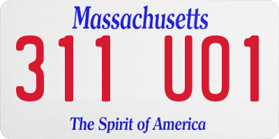 MA license plate 311UO1