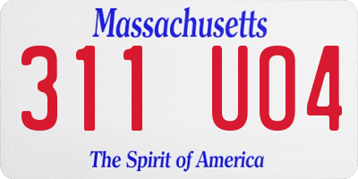 MA license plate 311UO4