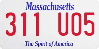 MA license plate 311UO5