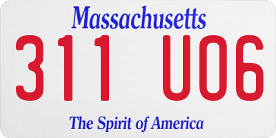 MA license plate 311UO6