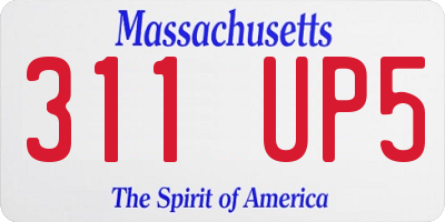 MA license plate 311UP5