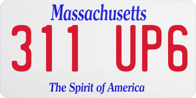 MA license plate 311UP6