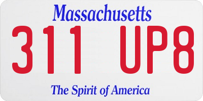 MA license plate 311UP8