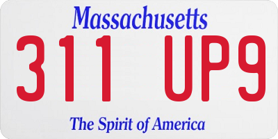 MA license plate 311UP9