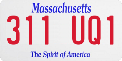 MA license plate 311UQ1