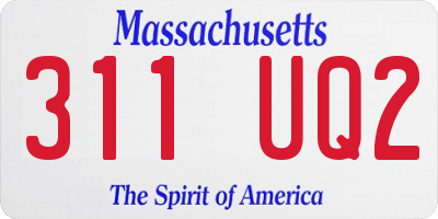 MA license plate 311UQ2