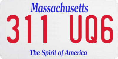 MA license plate 311UQ6