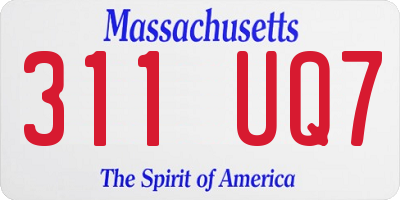 MA license plate 311UQ7